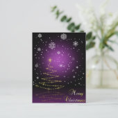 Modern Gleamy kerstboomvakantie Briefkaart (Staand voorkant)