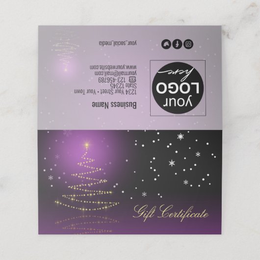 Modern Gleamy Shiny kerstboomkaartje Plaatskaartje (Buitenkant ongevouwen)