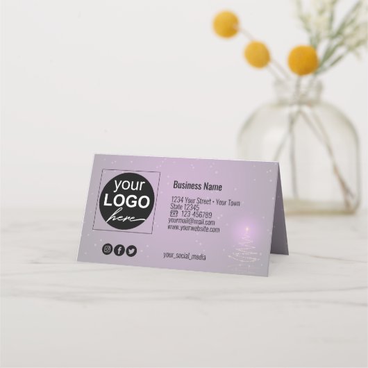 Modern Gleamy Shiny kerstboomkaartje Plaatskaartje (Achterkant)