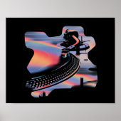 Modern Glitch Style Turntable – Colorful Design Poster (Voorkant)