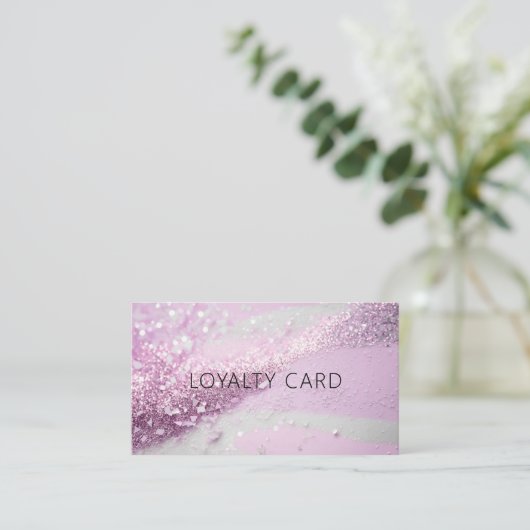 Modern, glitter 10 kaart loyaliteit visitekaartje (Staand voorkant)