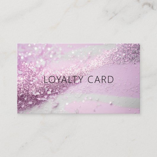 Modern, glitter 10 kaart loyaliteit visitekaartje (Voorkant)