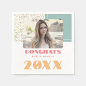 Modern Glitter Afstuderen Foto Servet (Voorkant)