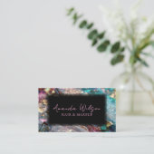Modern Glitter and Marble Abstract  Business Card Visitekaartje (Staand voorkant)