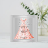 MODERN GLITTER APRICOT GOWN WEDDING INVITATION KAART (Staand voorkant)