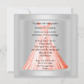 MODERN GLITTER APRICOT GOWN WEDDING INVITATION KAART (Voorkant)
