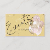 Modern Glitter Balloons Geel Visitekaartje (Voorkant)