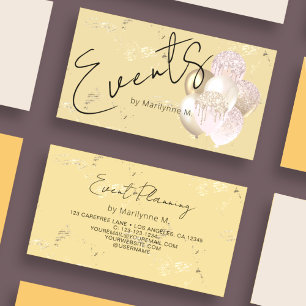 Modern Glitter Balloons Geel Visitekaartje