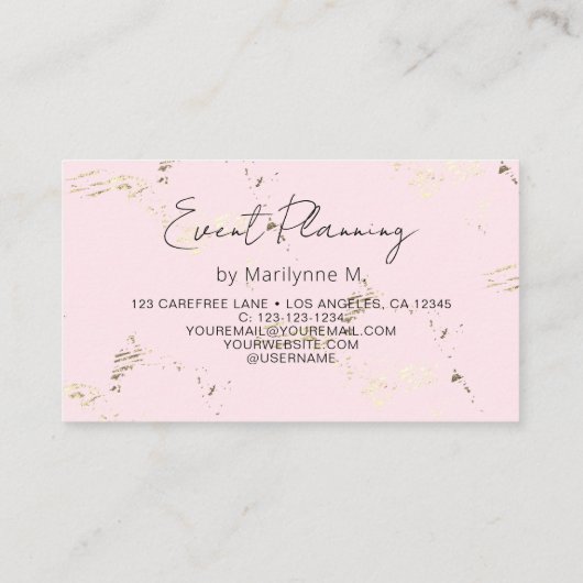 Modern Glitter Balloons Roze Visitekaartje (Achterkant)