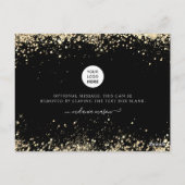 Modern Glitter Black Elegant Hartelijk dank Briefkaart (Achterkant)