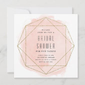 Modern Glitter Blush Pink Waterverf Vrijgezellenfe Kaart (Voorkant)