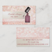 Modern Glitter Bokeh, Confetti, Nail Pools Visitekaartje (Voorkant / Achterkant)