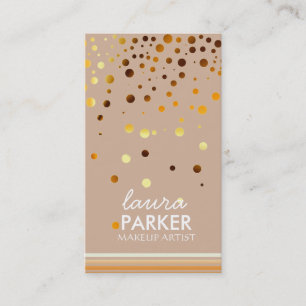 Modern Glitter Bokeh Makeup Artist Green Visitekaartje