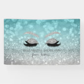 Modern Glitter Bokeh, Silver Glitter Faux Lashes Spandoek (Horizontaal)