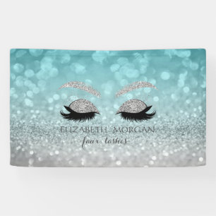Modern Glitter Bokeh, Silver Glitter Faux Lashes Spandoek