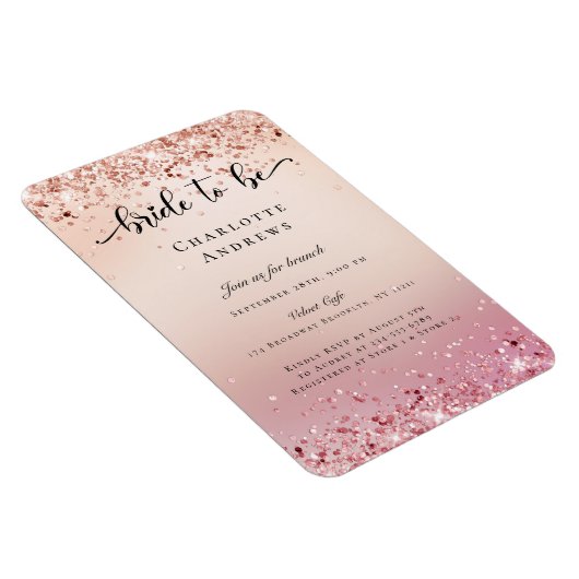 Modern, Glitter Bride to be Einladung Magneet (Rechterzijde)