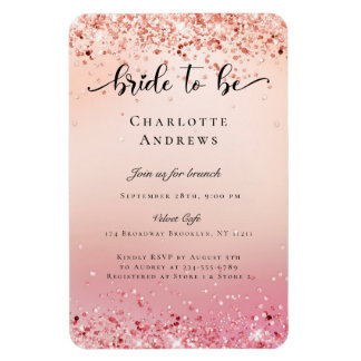 Modern, Glitter Bride to be Einladung Magneet