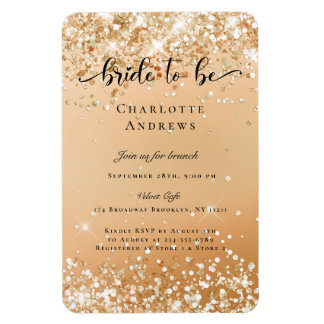 Modern, Glitter Bride tot Einladung Magnet Magneet