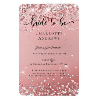 Modern, Glitter Bride tot Einladung Magnet Magneet