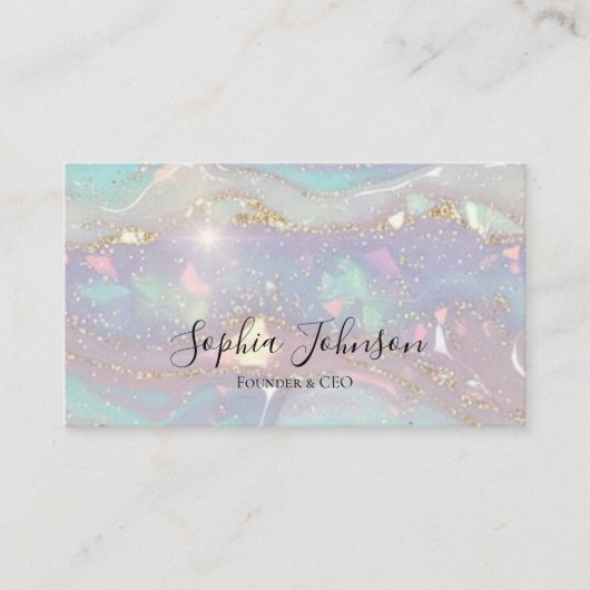 Modern Glitter Business Card Visitekaartje (Voorkant)