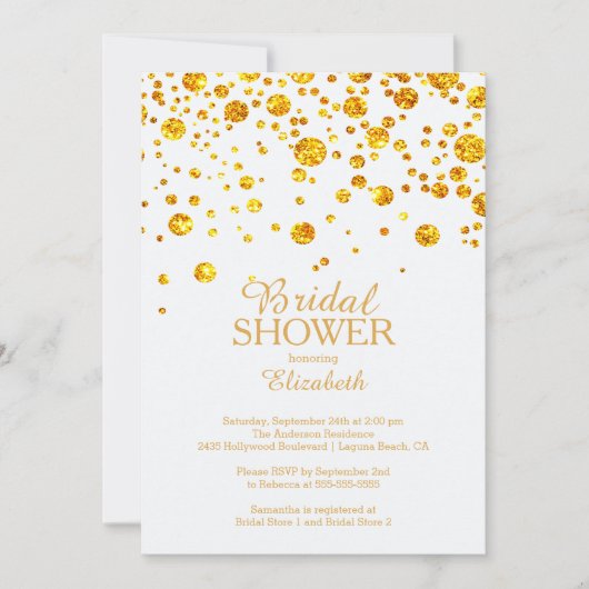 Modern Glitter Confetti Bridal Shower Kaart (Voorkant)