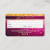 Modern Glitter Credit Kaart Gift Kaart Certificaat (Achterkant)