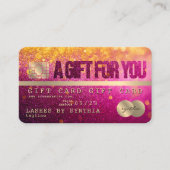 Modern Glitter Credit Kaart Gift Kaart Certificaat (Voorkant)