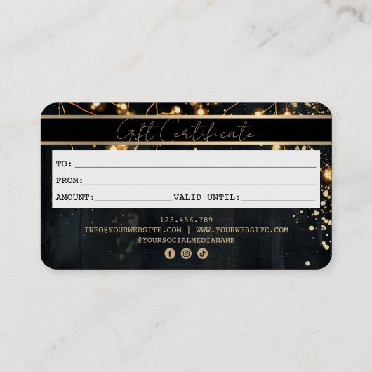Modern Glitter Credit Kaart Gift Kaart Certificaat (Achterkant)