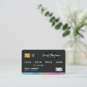 Modern Glitter Credit Kaart Initialen Hair Stylist Visitekaartje (Staand voorkant)