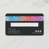 Modern Glitter Credit Kaart Initialen Hair Stylist Visitekaartje (Achterkant)
