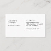 Modern Glitter Drop Aqua-Blau Schwarz Visitekaartje (Achterkant)