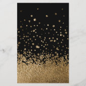 Modern Glitter Drop Gold Schwarz Flyer (Achterkant)