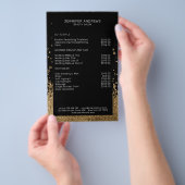 Modern Glitter Drop Gold Schwarz Flyer (Hand)