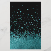 Modern Glitter Drop Mint Schwarz Flyer (Achterkant)
