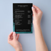 Modern Glitter Drop Mint Schwarz Flyer (Hand)