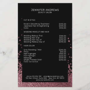 Modern Glitter Drop Rosegold Flyer