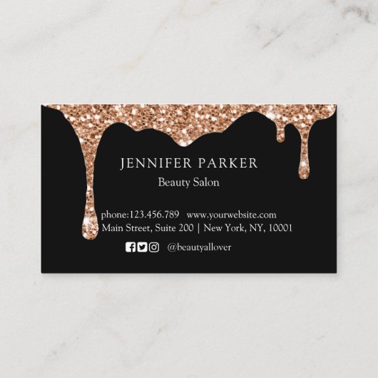 Modern Glitter Drop Salon & Spa Trouw    Visitekaartje (Achterkant)