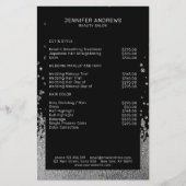 Modern Glitter Drop Silber Schwarz Flyer (Voorkant)