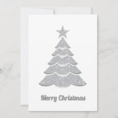 Modern Glitter Elegant Snow Christmas Pine Tree Feestdagenkaart (Voorkant)