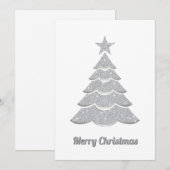 Modern Glitter Elegant Snow Christmas Pine Tree Feestdagenkaart (Voorkant / Achterkant)