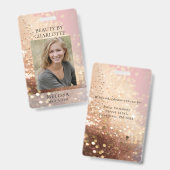 Modern Glitter Employee Photo ID Badge (Voor- en achterkant)