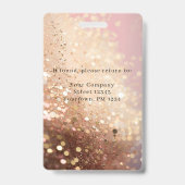 Modern Glitter Employee Photo ID Badge (Achterkant)