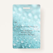 Modern Glitter Employee Photo ID Badge (Achterkant)