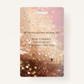 Modern Glitter Employee Photo ID Badge (Achterkant)