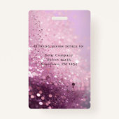 Modern Glitter Employee Photo ID Badge (Achterkant)