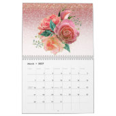 Modern Glitter en Rozen Glam Floral 2024 Kalender (Mar 2027)