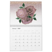 Modern Glitter en Rozen Glam Floral 2024 Kalender (Jan 2027)