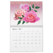 Modern Glitter en Rozen Glam Floral 2024 Kalender (Feb 2027)