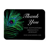 Modern Glitter Feather Boho Chic Bedankt Magneet (Horizontaal)