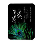 Modern Glitter Feather Boho Chic Bedankt Magneet (Verticaal)